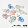 Clear Resin Ocean Animal Charms with Colorful Inlays view 10