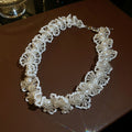 Beaded Fan Pearl Necklace Bracelet And Drop Earrings view 9