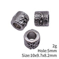 Floral Large-Hole Bead In Antique Silver For Jewelry Making view 3