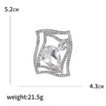 Wavy Metal Frame Faceted Glass Brooch in Four Colorways view 5