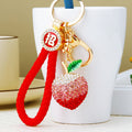 Gradient Peach Keychains with Six Fortune and Braided Loop Options view 1