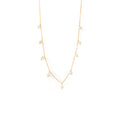Gold Titanium Steel Freshwater Pearl Station Dangle Necklace view 5