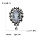 Vintage Style Cameo Portrait Brooch In Silver And Gold Tones view 5