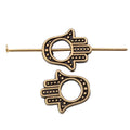 Hamsa Hand Openwork Beads in Three Antique Metal Finishes view 5