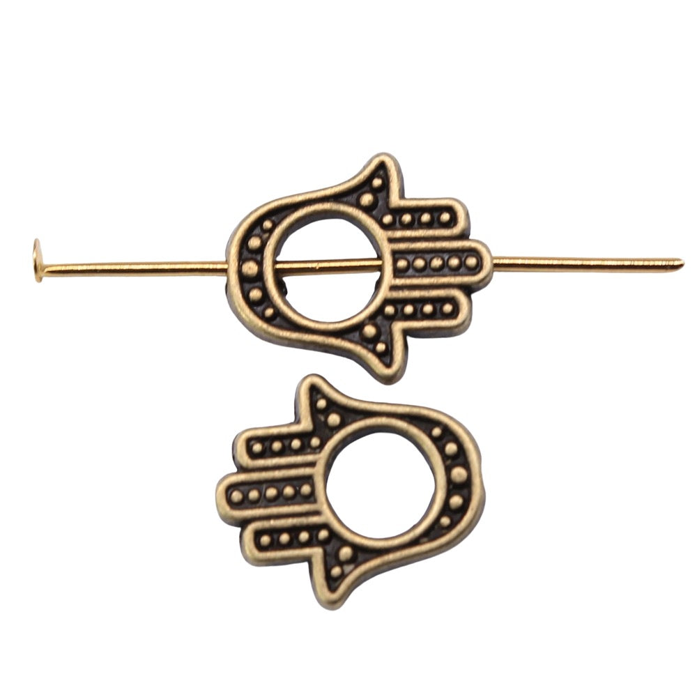 13x15mm 1.2g Antique Gold Zinc Alloy Palm Hand Large Hole Beads for Bracelet DIY Jewelry Making