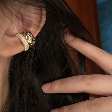 Layered Sculptural Ear Cuffs in Gold and Silver Tones