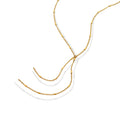 Gold Y Lariat Necklace Bead Stations Dual Chain Tassels view 5