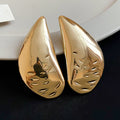 Gold and Silver Polished Teardrop Stud Earrings Statement Jewelry view 6