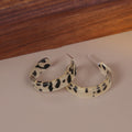 Three Patterned Acrylic C Hoop Small Stud Earrings view 3