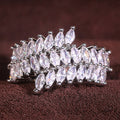Silver-Tone Marquise Cubic Zirconia Cluster Ring, Sizes 6–10 view 3