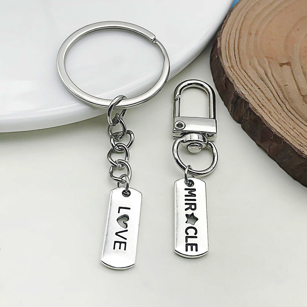 Zinc Alloy Rectangle Inspirational English Word Tag Letter Charm Pendant for DIY Jewelry