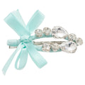 Crystal Bow Duckbill Hair Clip In Pink Or White With Teardrop Fringe view 5