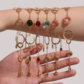 Gold Circle Link Bracelet With Faceted Czech Glass Stones view 4