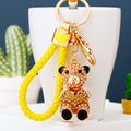 Seated Jeweled Bear Keychains with Color-Coordinated Braided Loops view 7