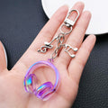 Transparent Purple Headphone and Music Note Clip Keychain Collection view 3