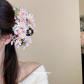 Fabric Flower Gold Fork Hair Stick Pins Six Colors view 3