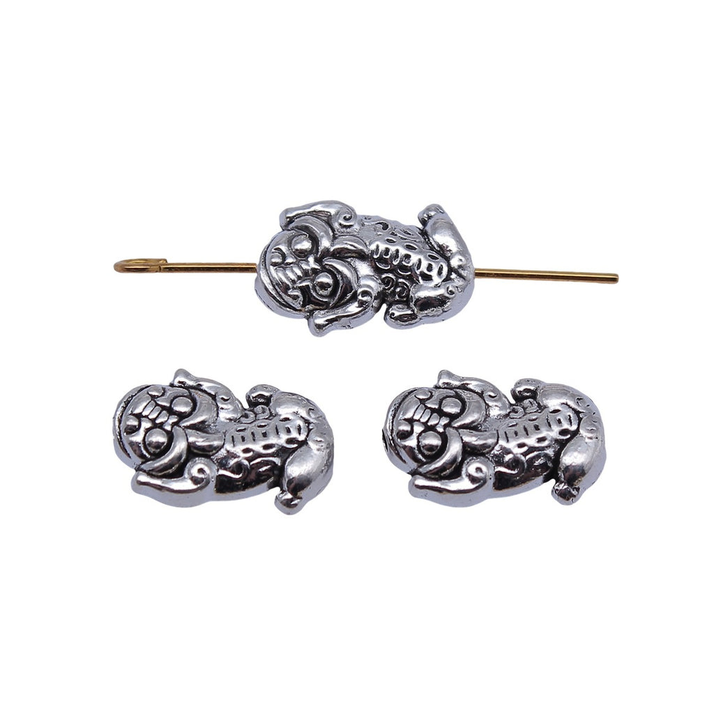 15x10x4.8mm 2.1g Antique Silver Zinc Alloy Pixiu Small Hole Spacer Beads for DIY Jewelry Accessories