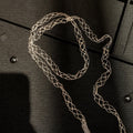 Gold And Silver Tone Woven Mesh Tassel Lariat Necklaces view 4
