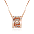 Openwork Barrel Pendant Necklace In Three Metal Tones view 6