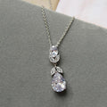 Silver Tone Clear Teardrop Crystal Earrings And Necklace view 5