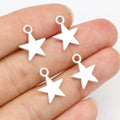 Simple Five Point Star Charms in Bright Silver Finish view 6