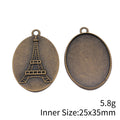 Eiffel Tower Oval Cabochon Pendant Setting Jewelry Making Component view 3