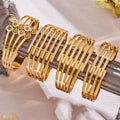 Stainless Steel Geometric Multi-Band Spring Open Cuffs view 2