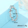 White Gold Leaf Vine Clear Stone Finger Ring Sizes 6-10 view 4