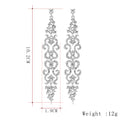 Silver Tone Crystal Scroll Chain Crystal Metal Dangle Earrings view 2