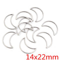 Open Crescent Moon Stainless Steel Charms in Two Finishes view 8