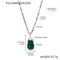 Resin Teardrop Pendant Zircon Tennis Chain Necklaces view 11