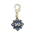 Blue Geometric Dad Gold Tone Lobster Clasp Charm and Attached Hardware view 5