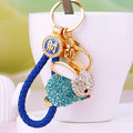 Jeweled Rabbit Keychains with Braided Straps and a Bare Clasp Option view 3