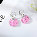 Silver Tone Colorful Acrylic Food and Animal Huggie Earrings view 4