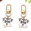 Eight Schnauzer and Dog Breed Metal Clasp Keychain Designs view 1