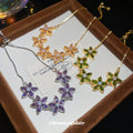 Star Flower Crystal Slider Bracelet Purple Champagne Or Green view 2