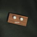 Five Size Classic White Pearl Look Round Stud Earrings view 8