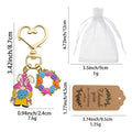 Gold Tone Pink Bunny and Flower Wreath Heart Clasp Charm view 2