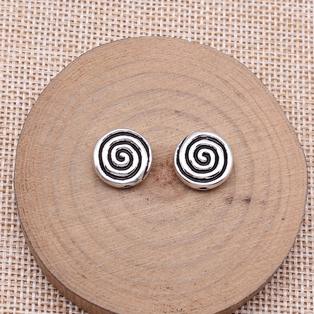 13x13mm 2.6g Antique Silver Zinc Alloy Swirl Spacer Beads for Bracelet Necklace Jewelry Making