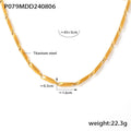 Rhombus Link Chain Necklace Bracelet Gold Silver Metal view 7