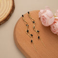 Eleven Color Leaf Vine Extra Long Threader Dangle Earrings view 10
