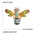 Colorful Crystal Bee Brooch with Detailed Gold Tone Wings view 6