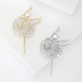 Crystal Tutu Ballerina Brooch in Gold or Silver Tone view 1
