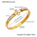 Crystal Motif Bangle Collection in Nine Gold and Silver Styles view 9