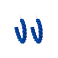 Twisted Color Coated Open Hoop Earrings in Three Colors view 5