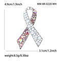 Crystal Awareness Ribbon Brooch In Six Colorways Decorative Lapel Pin view 10