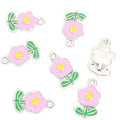 Enamel Flower Charms in Five Colors and Two Metal Tones view 9