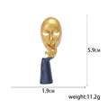 Abstract Face and Hand Brooch in Three Face Tones Lapel Pin view 5