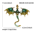 Enamel Winged Dragon Brooch With Polished Metal And Sculpted Decorative Details view 10