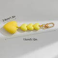Yellow Puffy Heart Bead Keychain With Gold Tone Swivel Clasp view 3